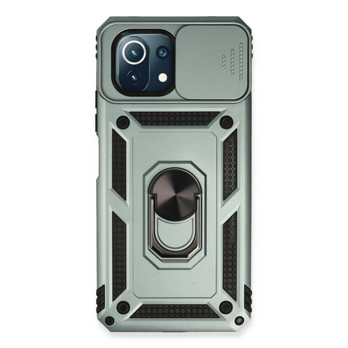 Mi 11 Lite Kılıf Pars Lens Yüzüklü Silikon - Yeşil
