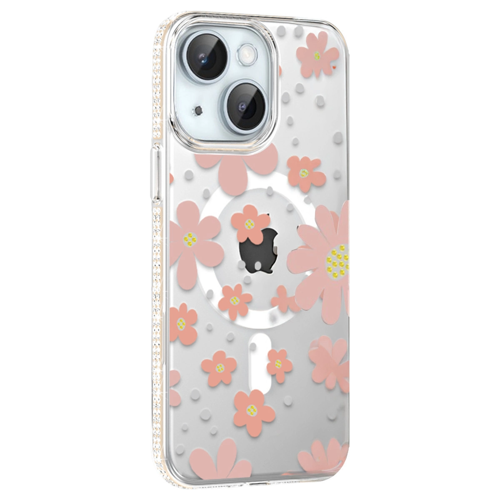 İphone 14 Floral Magsafe Kapak - Pembe