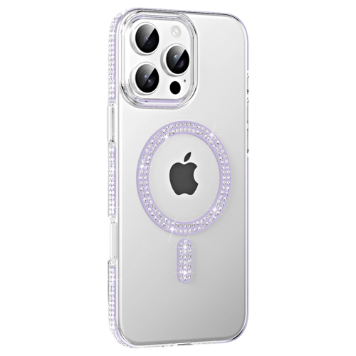 İphone 16 Pro Max Move Taşlı Magsafe Kapak - Lila