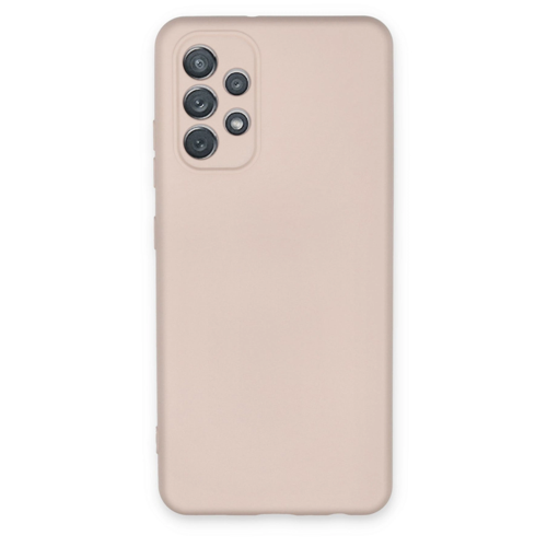 Galaxy A72 Kılıf Nano İçi Kadife Silikon - Pudra