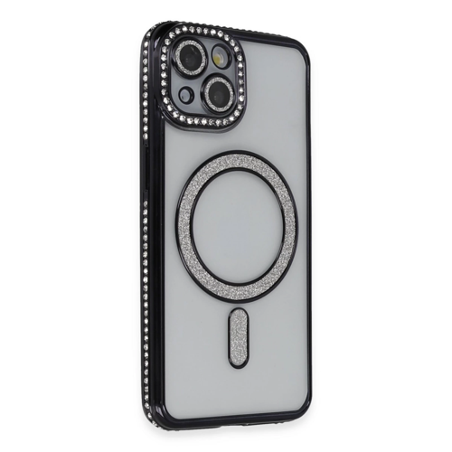 İphone 13 Kılıf Joke Simli Magneticsafe Kılıf - Siyah