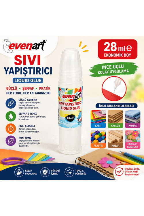 28Ml Sıvı Silikon Yapıştırıcı Şeffaf Güçlü Hızlı Kuruyan Hobi El Sanatları Okul Kırtasiye