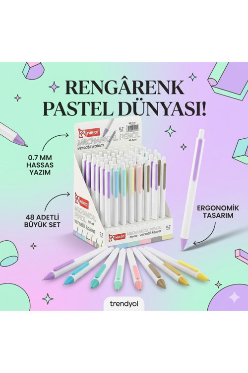 Pastel Seri Versatil Uçlu Kalem 0.7 Mm - Ergonomik Tasarım Ve Şık Yazım Deneyimi (1 Adet Fiyatıdır)