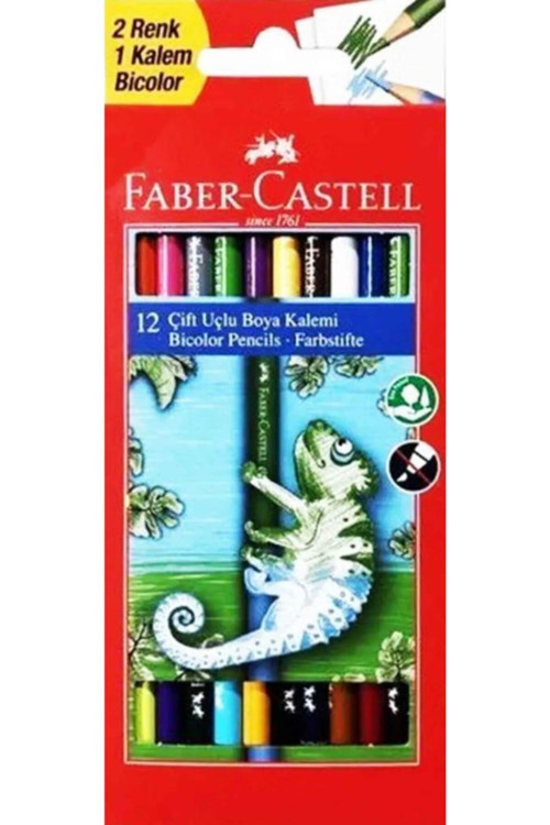 Faber-Castell 12 Çift Uçlu Kuru Boya Kalemi 2X12 =24 Renk