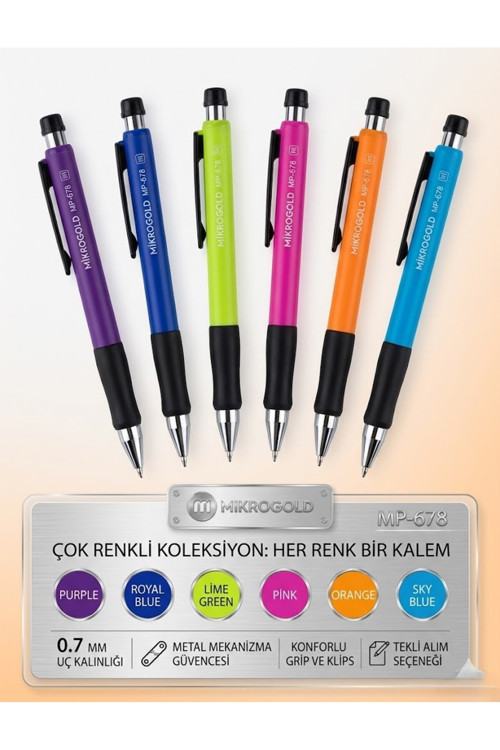 Uçlu Kalem 0.7 Mm - Metal Mekanizmalı Ergonomik Uçlu Kalem