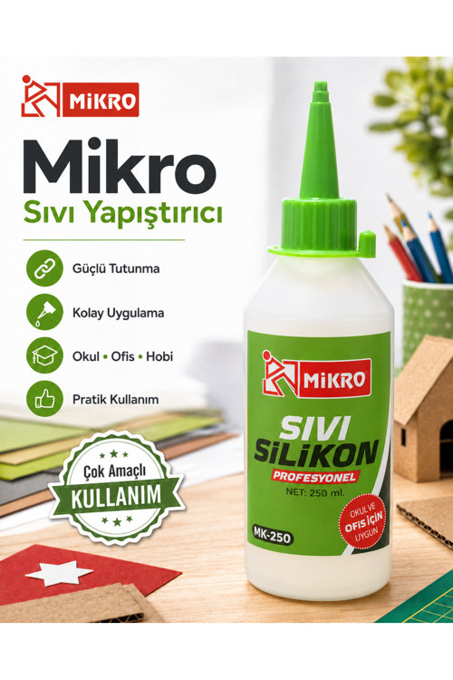 Ss-250 Sıvı Silikon Yapıştırıcı 250 Ml | Profesyonel Çok Amaçlı Yapıştırıcı | Okul, Ofis, Hobi Ve El İşi Kullanımı İçin
