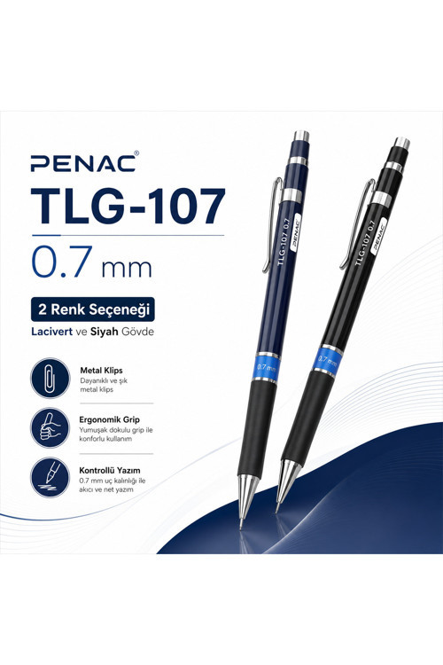 Tlg-107 Profesyonel Teknik Çizim Kalemi Ergonomik Versatil Mekanik Uçlu Kalem 0.7 Mm