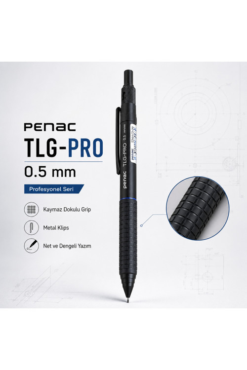 Tlg-Pro Profesyonel Teknik Çizim Kalemi Mekanik Versatil Uçlu Kalem Mat Siyah 0.5 Mm