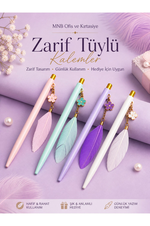 Premium Zarif Tüylü 0.7Mm Versatil Kalem - Ofis, Okul Ve Hediye İçin Şık Kalem