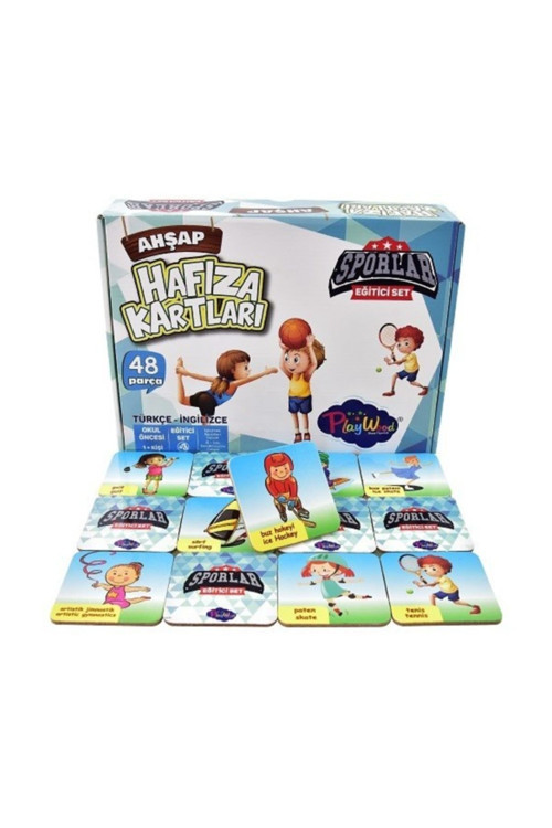 Ahşap Hafıza Kartları - Sporlar