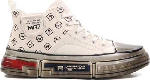 152-18220 Beyaz Hakiki Deri Erkek Hi Sneaker