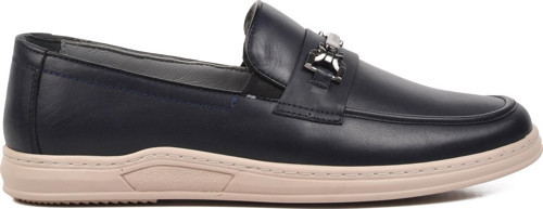 191074 Lacivert Hakiki Deri Erkek Casual Ayakkabı