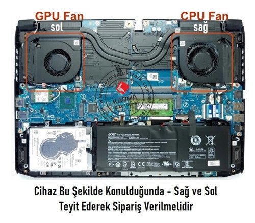 DC28000QDF0 5V 4 pins Notebook Cpu+Gpu Fanı Takım - V1-5V (Sağ-Sol SET)