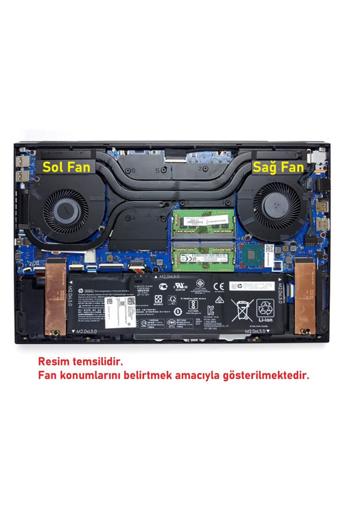 HP Omen 15-EK1000NT Notebook CPU+GPU Fanı / Sağ-Sol SET - 5V Versiyon