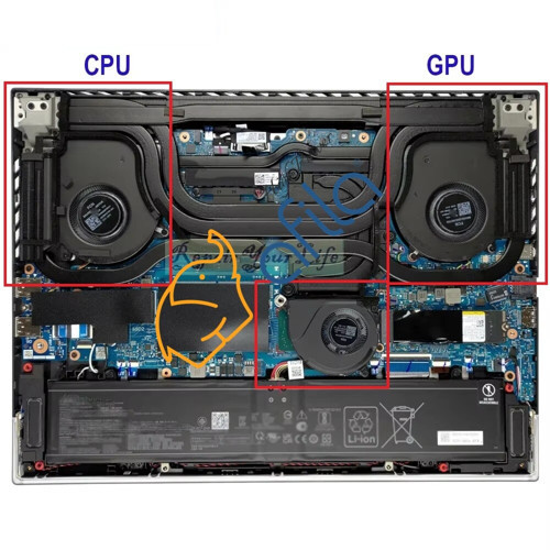 Asus ROG Strix G16 G614JUA46-N3110A46 Uyumlu Notebook Fanı 3 lü Takım (Sa-Sol-Orta Fan SET)