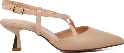 357078 Bej Kadın Topuklu Ayakkabı