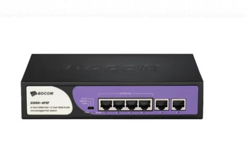 S1000-4P2F 6 Port 10/100 4xPoE 60W 2xRJ45 Yönetilemez Switch