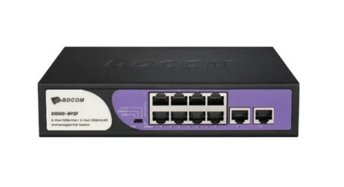 S1000-8P2F 10 Port 10/100 8xPoE 90W 2x100 RJ45 Uplink Yönetilemez Switch