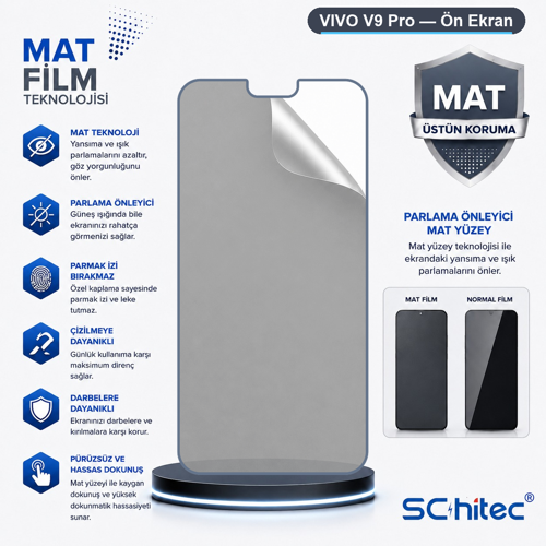 VIVO V9 Pro Uyumlu Ön Yüzey Mat Hidrojel Ekran Koruyucu