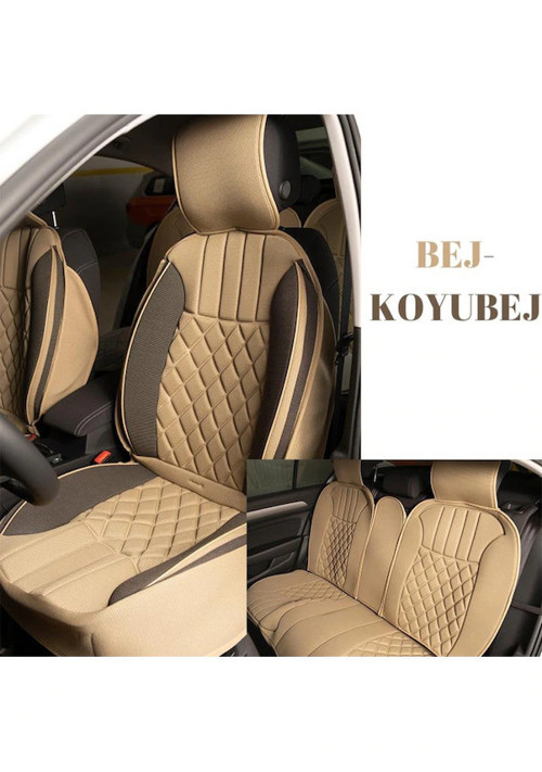 İnfiniti Q50 Oto Koltuk Minderi Ön Arka Takım Beje Koyu Bej Elegance Serisi ŞHN