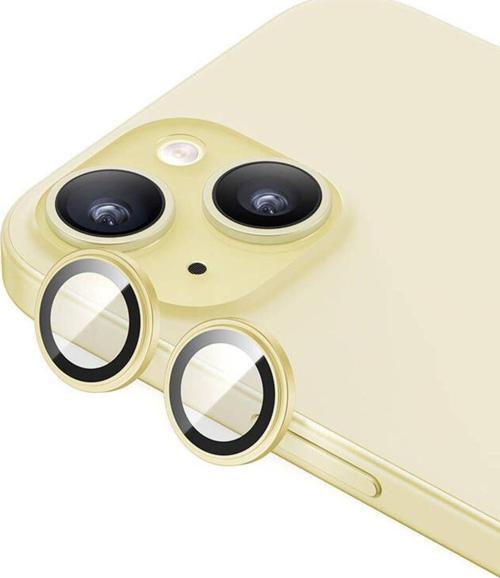 iphone 15 Plus Uyumlu Benks King Kong Corning Kamera Lens Koruyucu Sarı