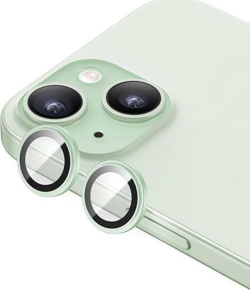 iphone 15 Plus Uyumlu Benks King Kong Corning Kamera Lens Koruyucu Yeşil