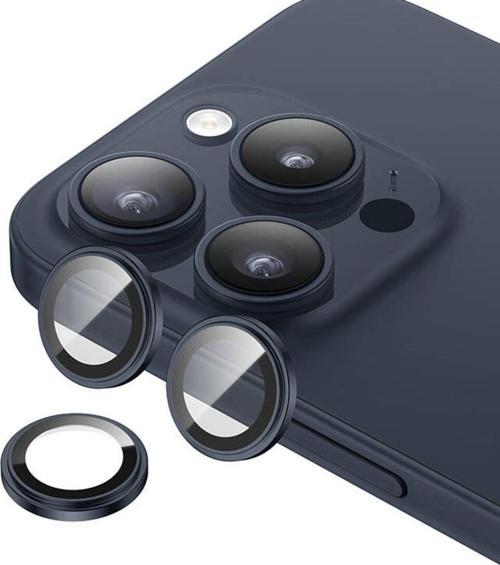 iphone 15 Pro Uyumlu Benks King Kong Corning Kamera Lens Koruyucu Mavi