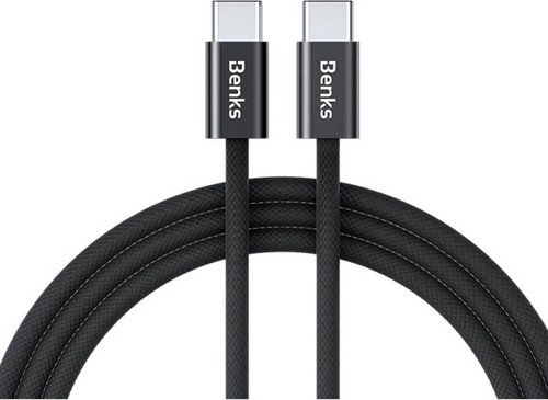 Type-C To Type-C Pd Kablo Benks D46 Örgülü Şarj Ve Data Kablosu 60W 2 Metre 3.0 Siyah