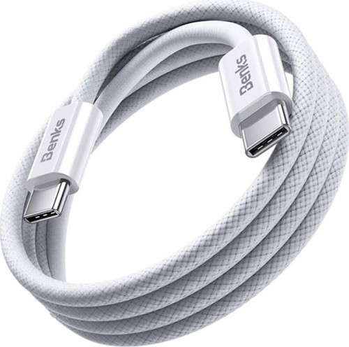 Type-C To Type-C Pd Kablo D46 Örgülü Uyumlu  Şarj Ve Data Kablosu 60W 2 Metre 3.0 Beyaz