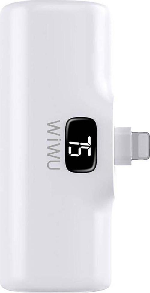 Lightning Portlu Powerbank Wiwu Wi-P017 Capsule Serisi 2İn1 Mini Taşınabilir Standlı 5000Mah Beyaz