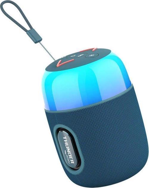 RGB Led Işıklı Thunder Kablosuz Bluetooth Speaker Hoparlör Wiwu P60 Mini Mavi Sd&Tf Card Destekli