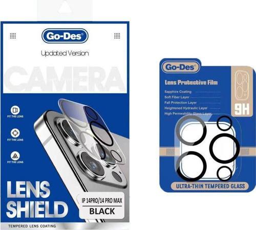İphone 14 Pro Uyumlu Go Des Lens Shield Cl-14 Kamera Lens Koruyucu Şeffaf