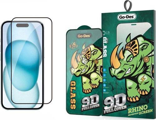 İphone 15 Uyumlu Ekran Koruyucu Go Des 9D Full Cover Temperli Cam Ekran Koruyucu