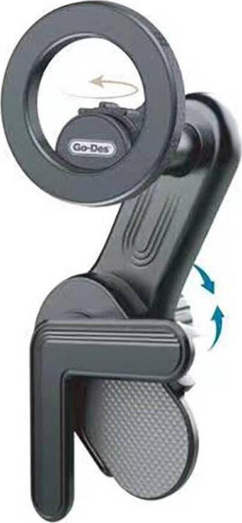 Laptop - Monitör Telefon Tutucu Go Des Gd-Hd317 360° Dönebilen Başlıklı V Köşeli Tasarım Siyah