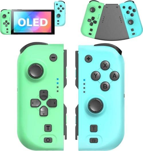 NS Switch Uyumlu 2'li J-C Joycon PAD Controller Gamepad Oyun Kolu Turkuaz-Yeşil