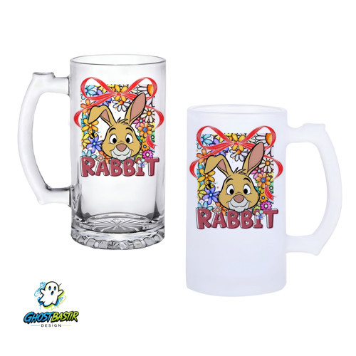 Rabbit Kulplu Bira Bardağı Buzlu veya Şeffaf Seçenekli 0342