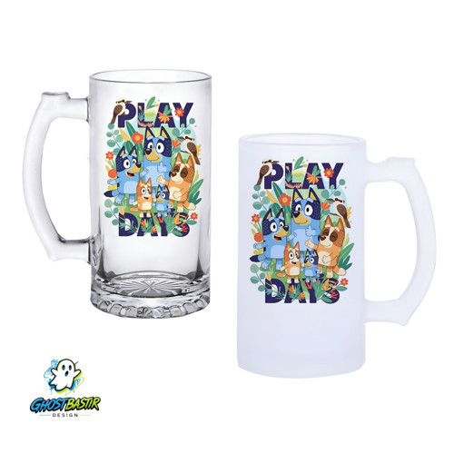 Bluey Kulplu Bira Bardağı Buzlu veya Şeffaf Seçenekli 0276