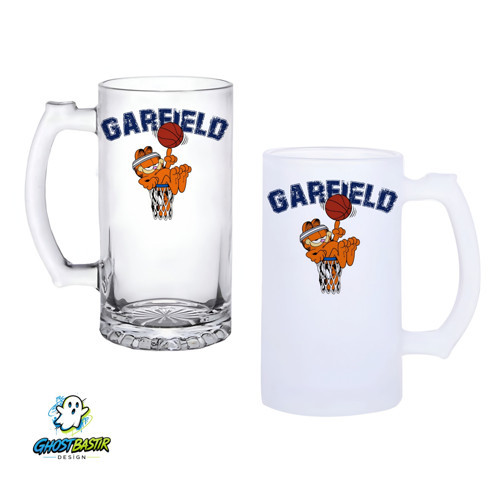 Garfield Kulplu Bira Bardağı Buzlu veya Şeffaf Seçenekli 0288