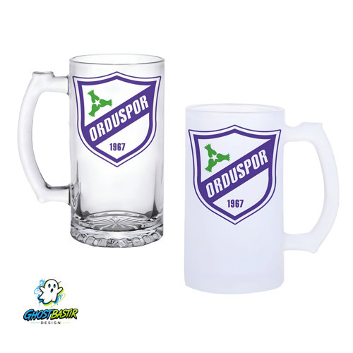 Orduspor Kulplu Bira Bardağı Buzlu veya Şeffaf Seçenekli 0331