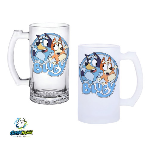 Bluey Kulplu Bira Bardağı Buzlu veya Şeffaf Seçenekli 0277