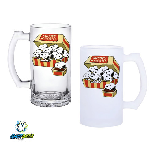 Snoopy Kulplu Bira Bardağı Buzlu veya Şeffaf Seçenekli 0350