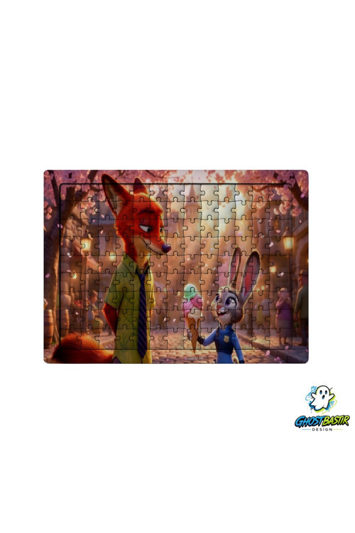 Zootropolis Nick ve Judy 99 Parça Ayaklı Puzzle – Dekoratif Çocuk Yapbozu 0257