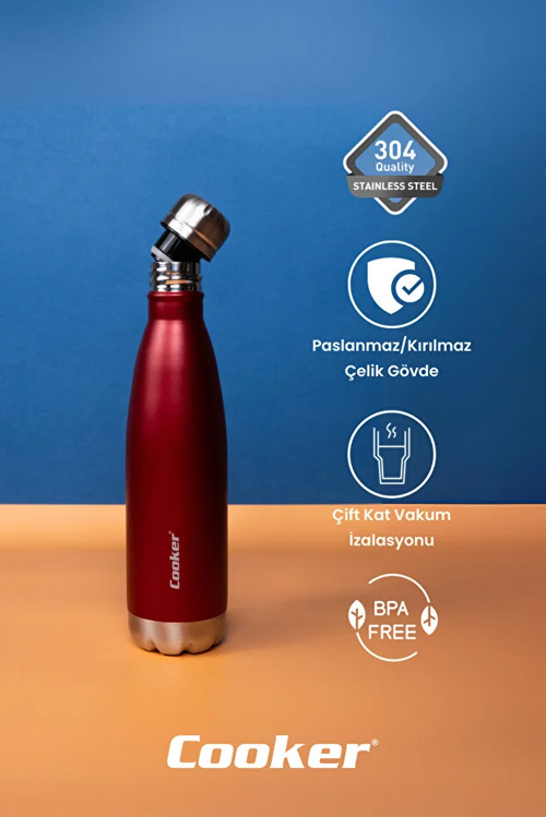 500 Ml Paslanmaz Çelik Çift Kat Termos ( Çay Kahve Piknik Kamp Outdoor Ofis Otel Kafe Okul )