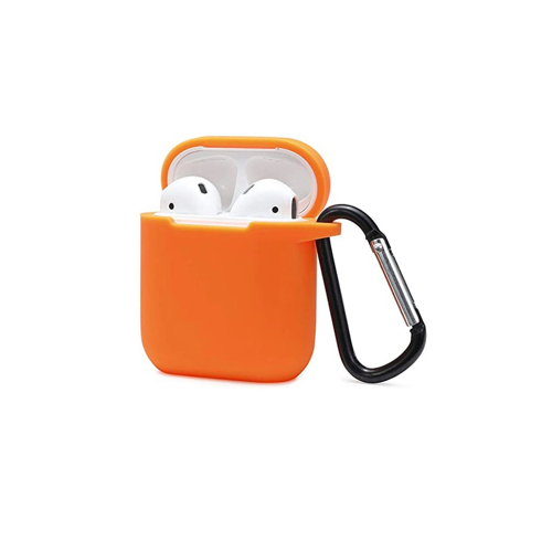 Airpods 2 (2.Nesil) Sert Silikon Kılıf - Turuncu