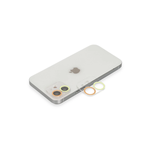 İphone 11 Renkli Kamera Lens Koruma Cam - Sarı-Turuncu