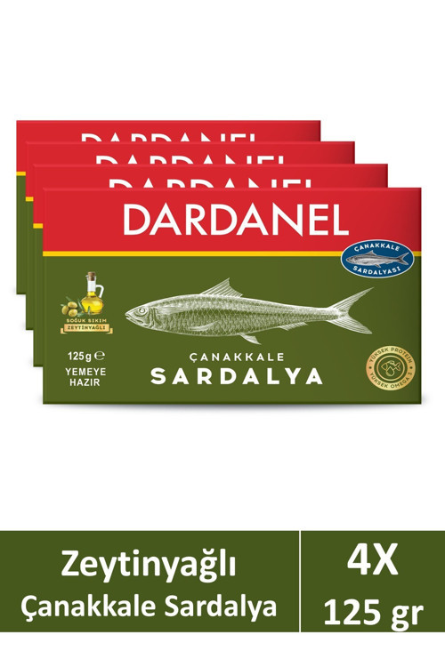 Zeytinyağlı Çanakkale Sardalya 125 gr x 4 Adet