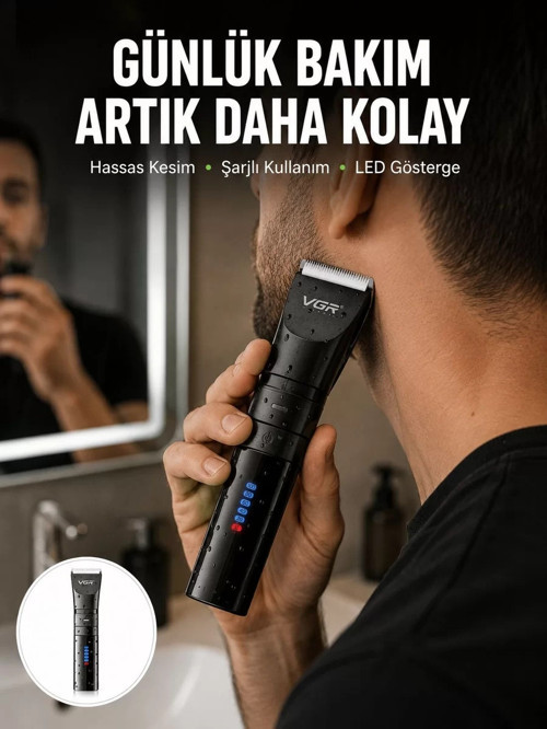 ® Erkek Saç ve Sakal Kesme Makinesi – Su Geçirmez Sessiz Motorlu Yeni Nesil