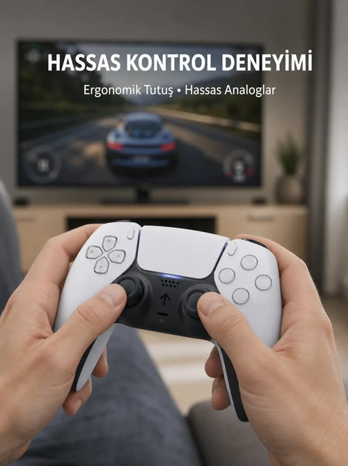 ® Kablosuz PS5 Oyun Kumandası Hızlı Tepki ve Ergonomik Tutuş Yeni Nesil