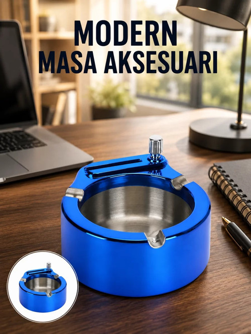 ® Metal Küllük ve Çakmak Seti Yuvarlak Modern Tasarım Yeni Nesil