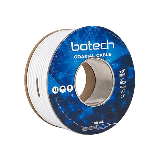 RG6/U4 0.90 Mm 64X0.12 Tel CCS Makaralı Yerli Üretim Anten Kablosu 100 Metre